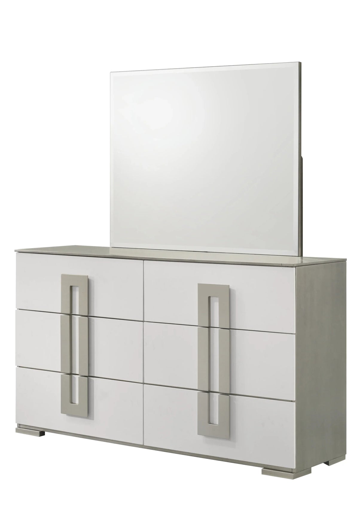 Queen Bedroom Set Contemporary LED Headboard White - Furniture Home Direct