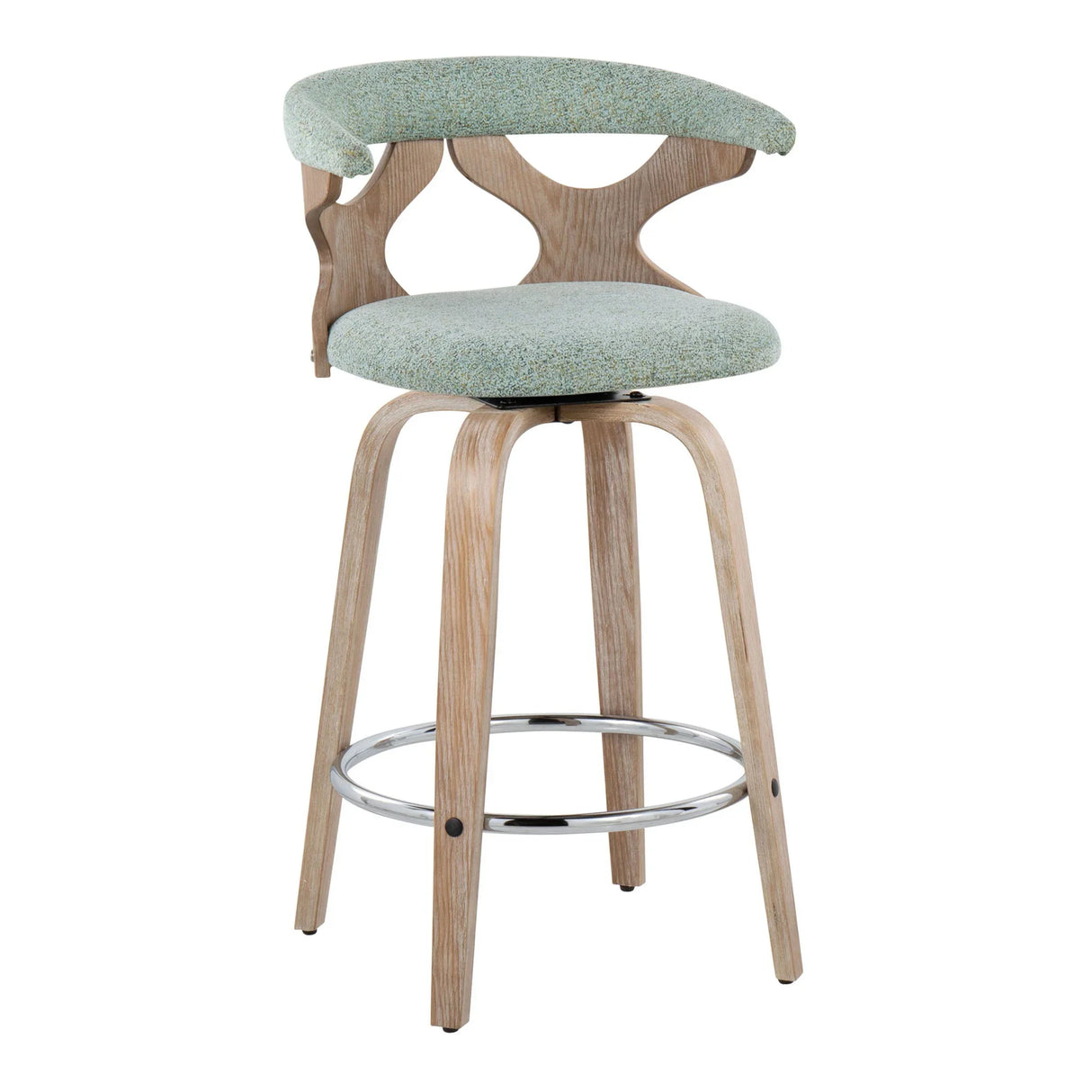 Gardenia - Mid Century Modern Fixed Height Counter Stool With Swivel (Set of 2) - Furniture Home Direct