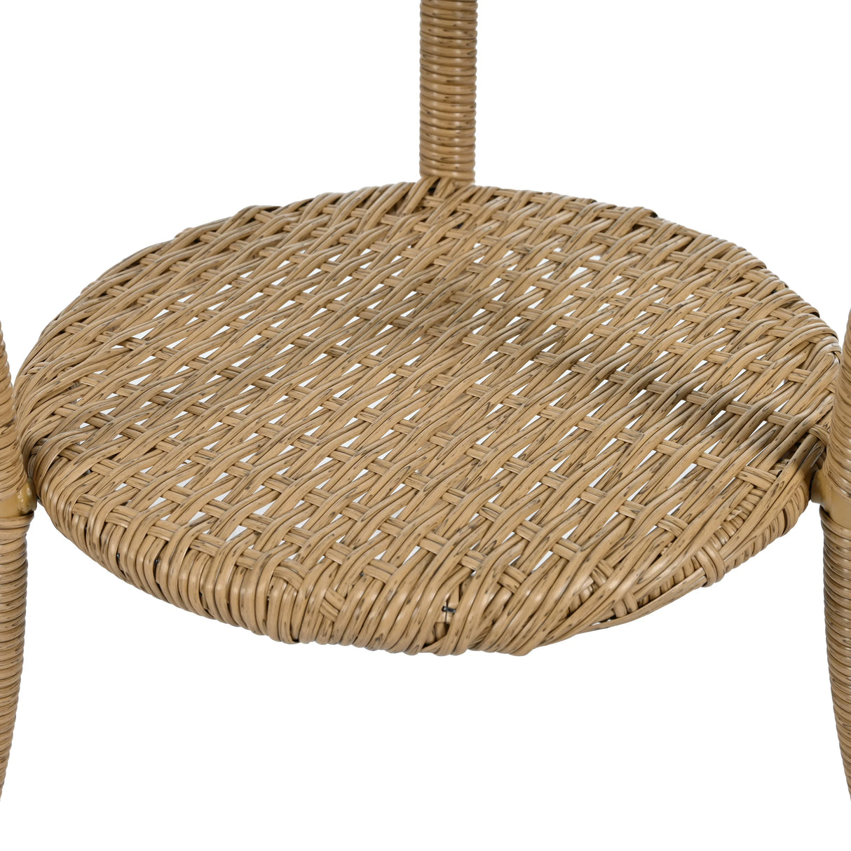 Outdoor Rattan Bistro Set With Glass Top Cushions Beige - Furniture Home Direct