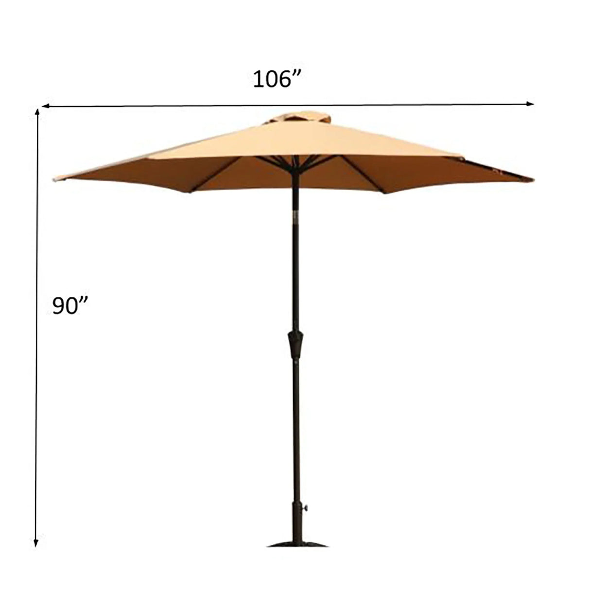 9' Pole Umbrella With Carry Bag - Taupe - Furniture Home Direct