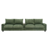 Modern 4 Seater Corduroy Sofa Couch With USB Ports And Hidden Storage - Furniture Home Direct
