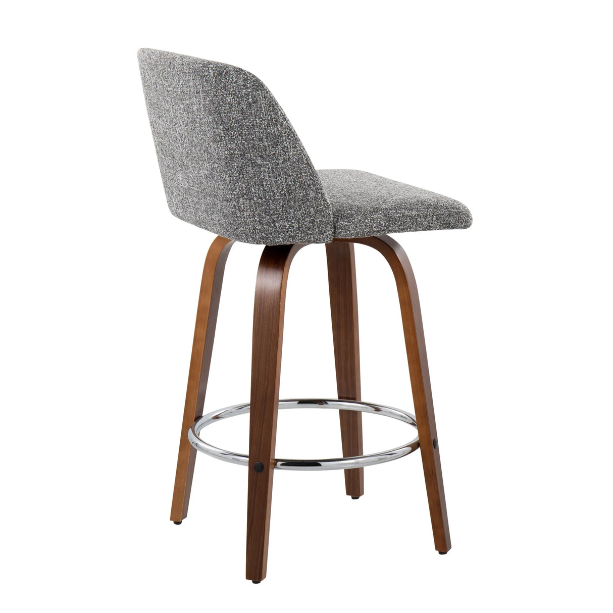 Toriano - Mid-Century Modern Fixed Height Counter Stool With Round Footrest (Set of 2) - Furniture Home Direct