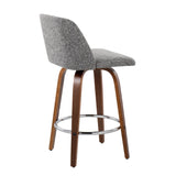 Toriano - Mid-Century Modern Fixed Height Counter Stool With Round Footrest (Set of 2) - Furniture Home Direct