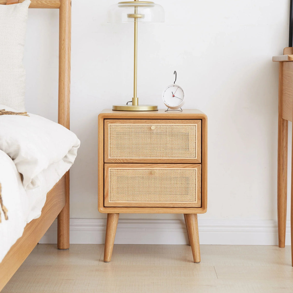 Bedside Cabinet, Modern Simple Nightstands European Beech - Furniture Home Direct