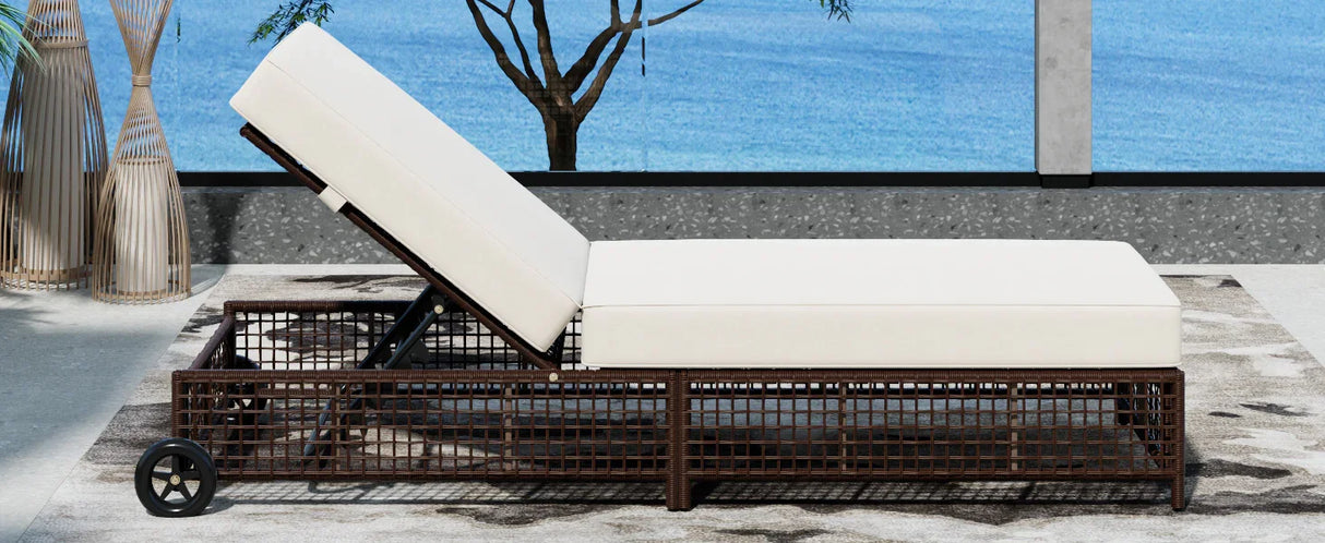 Outdoor Lounge Chair - Beige - Furniture Home Direct
