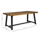 7 Pieces Modern Outdoor Dining Set With Acacia Wood Table And Chairs