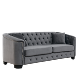 Living Room Set with 2 Sofas - Velvet Grey - Furniture Home Direct