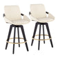 Cosmo - Contemporary Fixed Height Counter Stool With Swivel With Round Footrest (Set of 2) - Furniture Home Direct