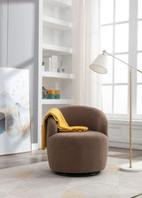 Teddy Fabric Swivel Accent Armchair Barrel Chair With Powder Coating Metal Ring - Furniture Home Direct