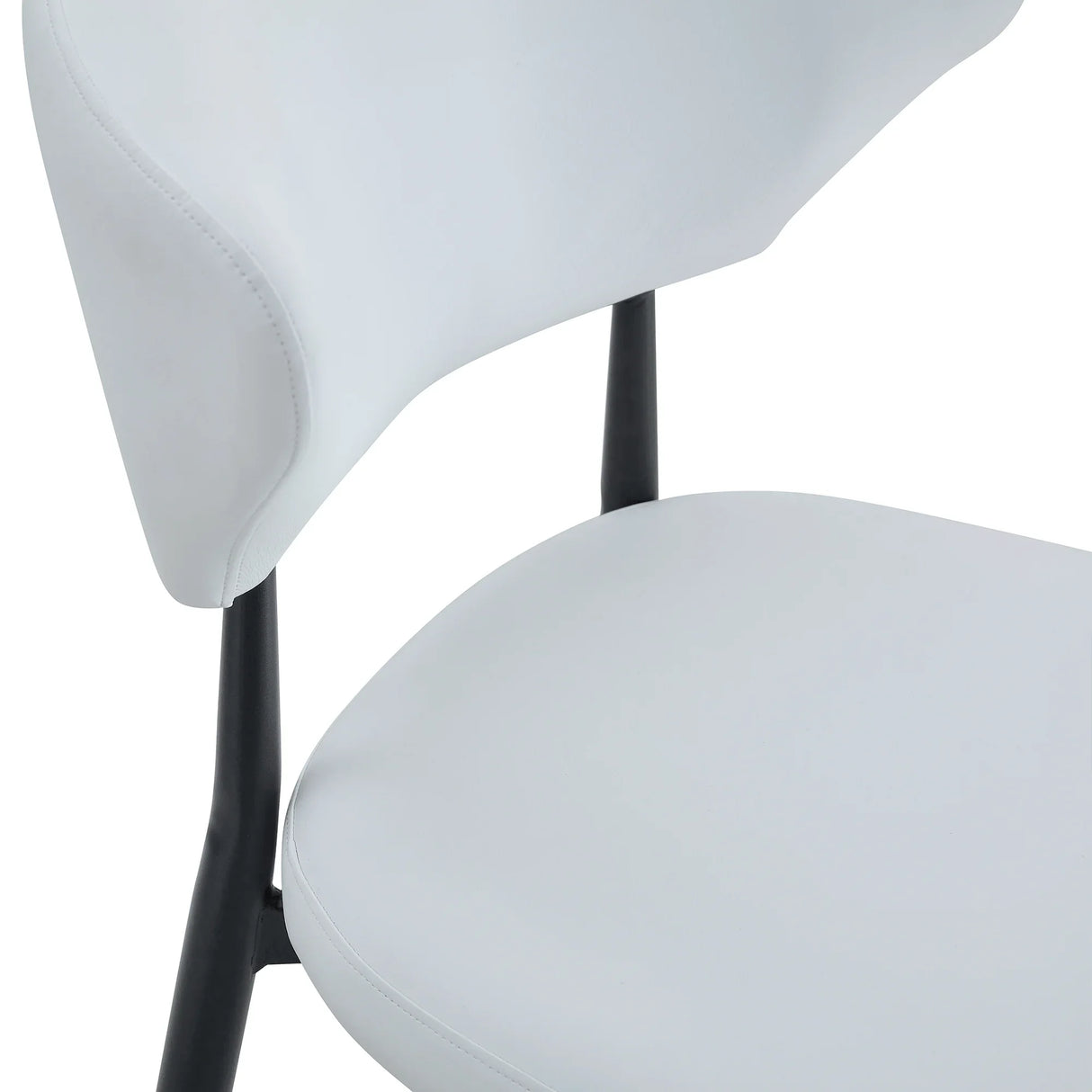 Dining Chairs Set Of 4 Modern Upholstered Metal Legs White - Furniture Home Direct