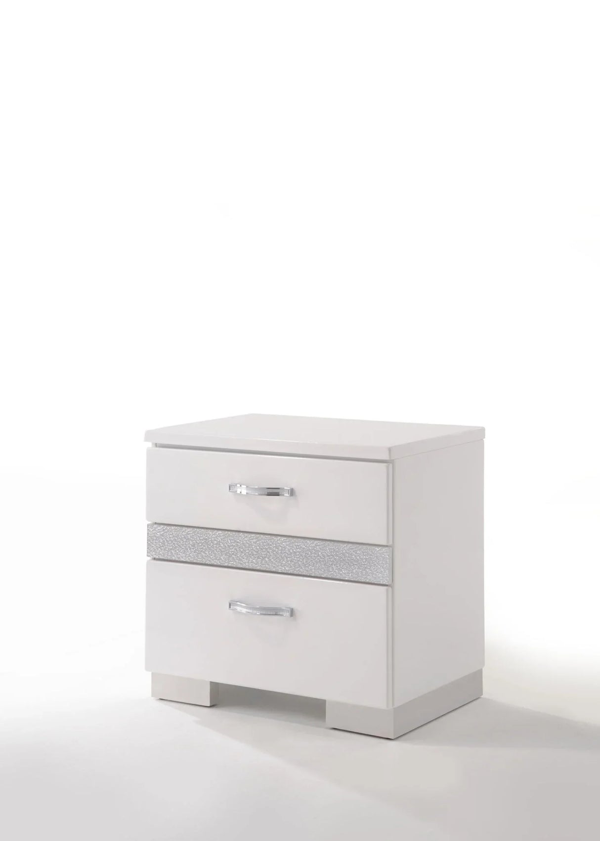 Naima II - High Gloss Nightstand - White - Furniture Home Direct