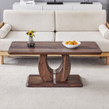 Coffee Table Modern Rectangular Walnut Finish Walnut - Furniture Home Direct