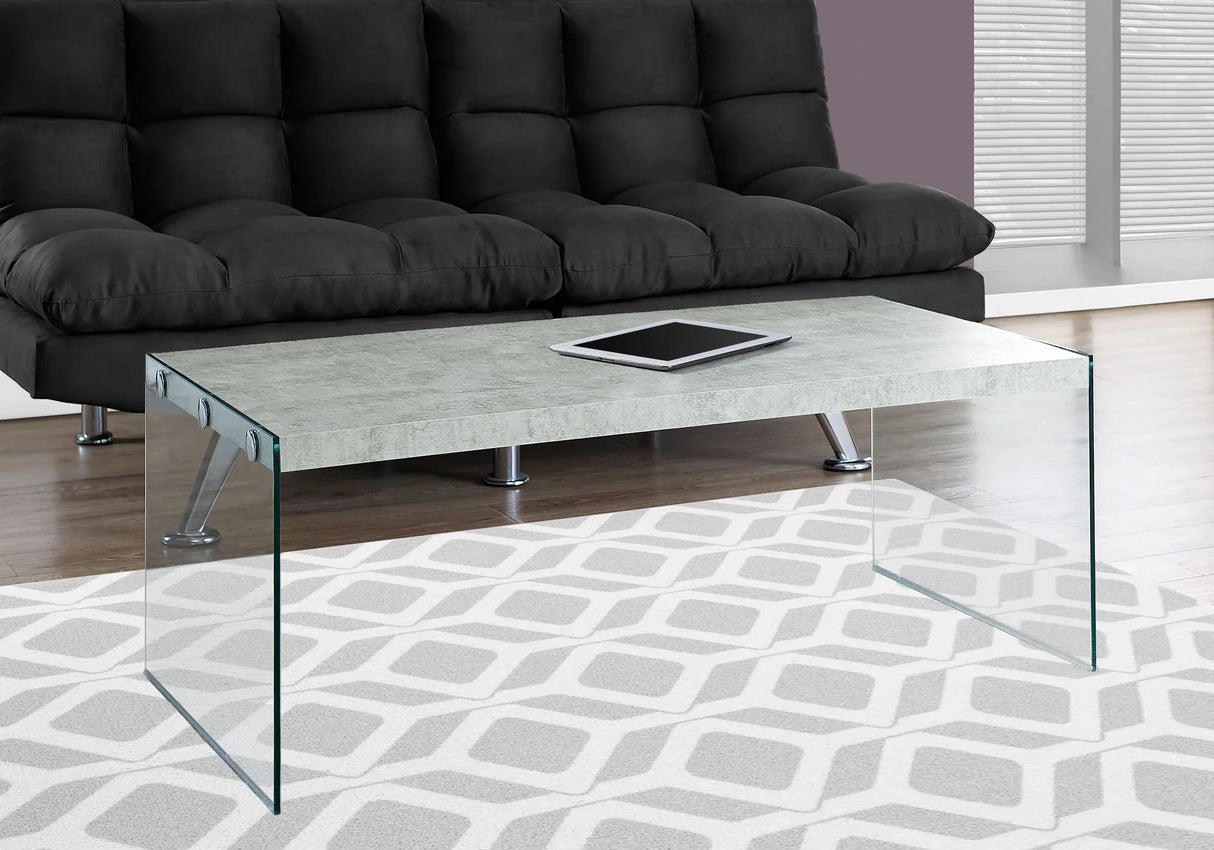 Coffee Table Rectangular For Living Room Clear Tempered Glass - Furniture Home Direct