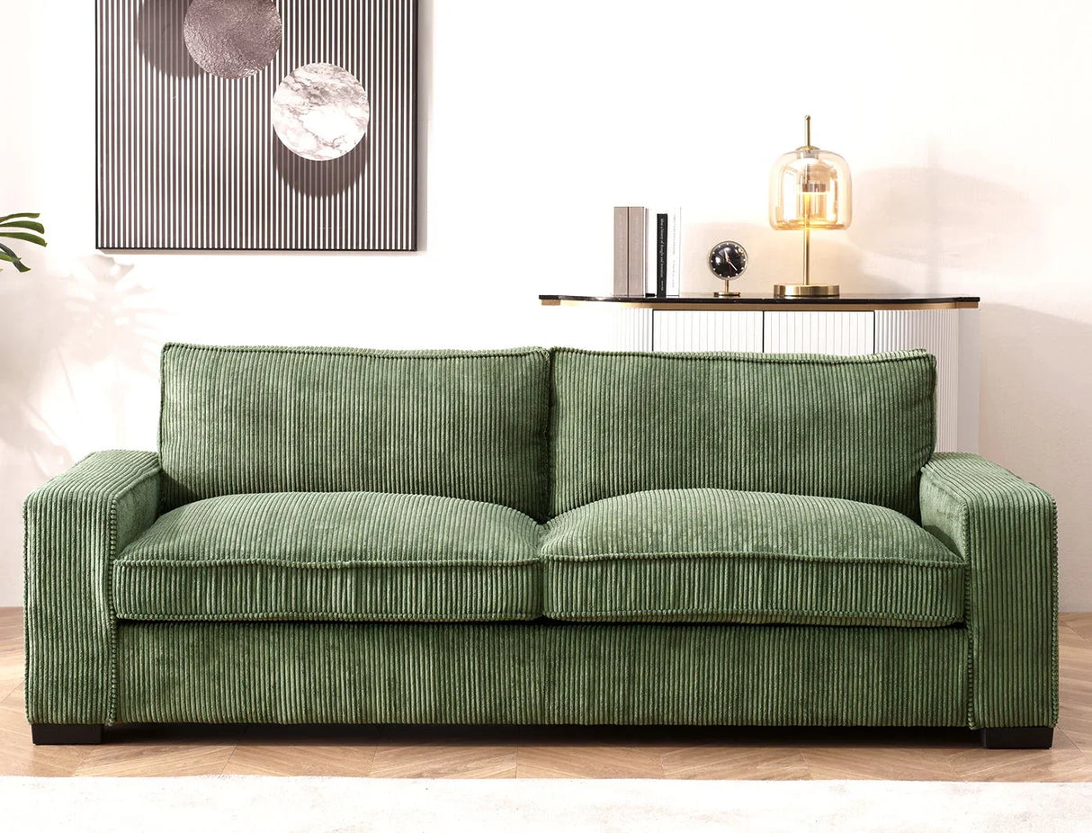 Luxe - Corduroy Sofa With Sleek Design, Spacious And Comfortable 3 Seater Couch - Furniture Home Direct