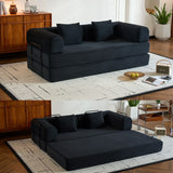 Convertible Sleeper Sofa Bed With Cylindrical Pillow, With Fixed Shape Frame - Furniture Home Direct