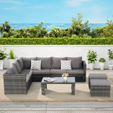 Outdoor Sectional Set - Gray - Furniture Home Direct