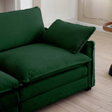 Modern Living Room 3 Piece Set - Green Corduroy - Furniture Home Direct