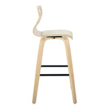 Folia - Contemporary Fixed Height Stool With Swivel With Square Footrest (Set of 2) - Furniture Home Direct