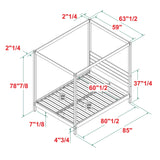 Canopy Bed Frame Modern Minimalist Boho - Furniture Home Direct