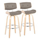 Lombardi - Mid Century Modern Fixed Height Barstool With Swivel With Round Footrest (Set of 2) - Furniture Home Direct
