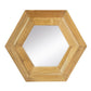 Hexagon Mirror With Natural Wood Frame, Wall Decor For Living Room Bathroom Hallway - Furniture Home Direct