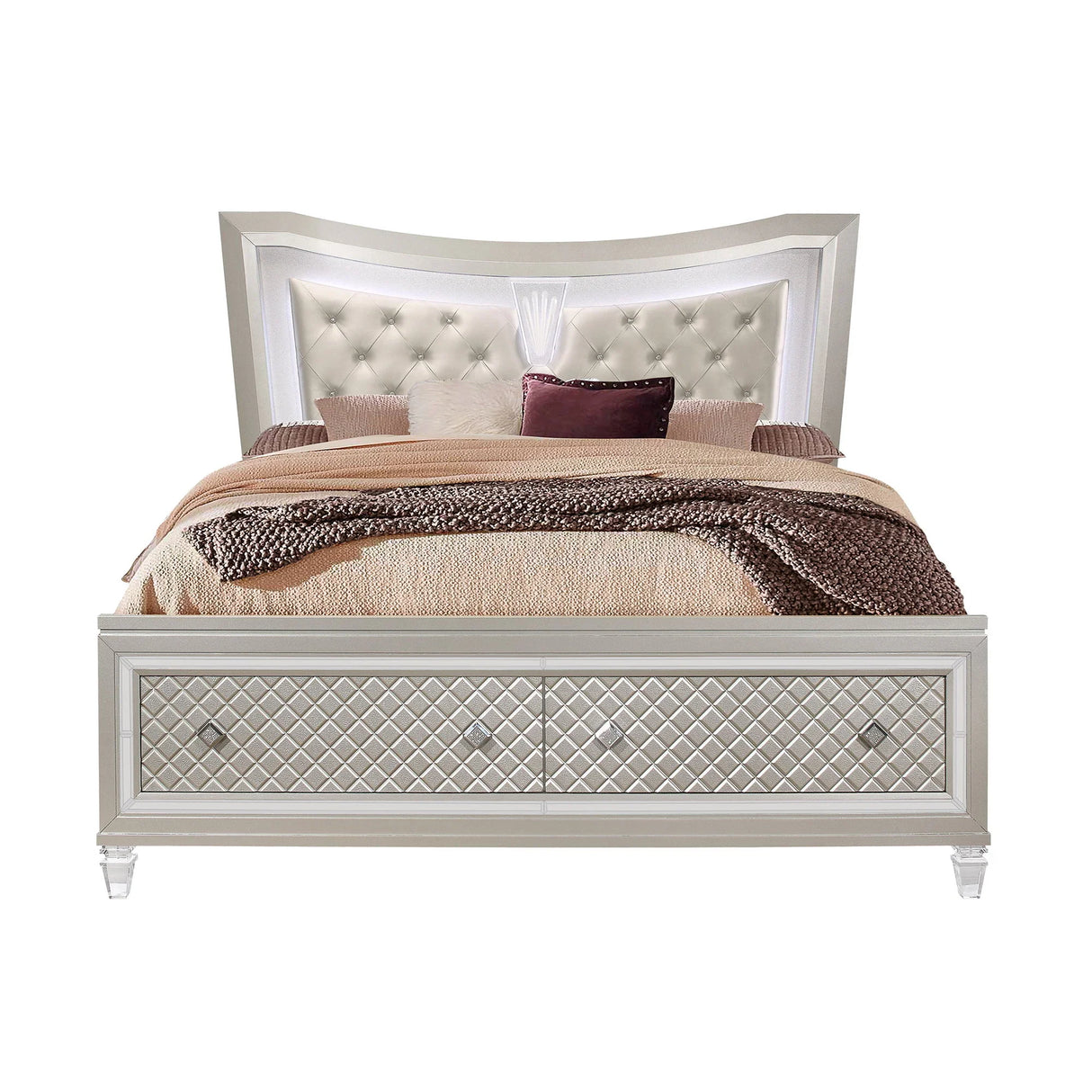 Cross - Elegant Design Bed With LED - Furniture Home Direct