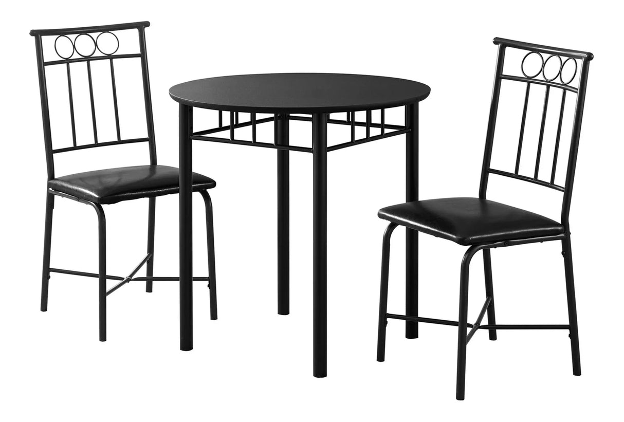 3 Pieces Dining Table Set, Small, Round, Contemporary & Modern - Furniture Home Direct