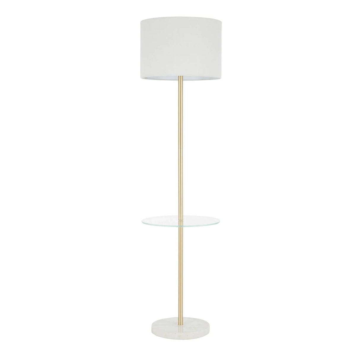 Chloe - Contemporary Shelf Floor Lamp - Clear / White - Furniture Home Direct