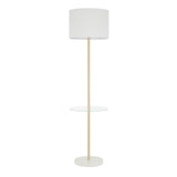 Chloe - Contemporary Shelf Floor Lamp - Clear / White - Furniture Home Direct