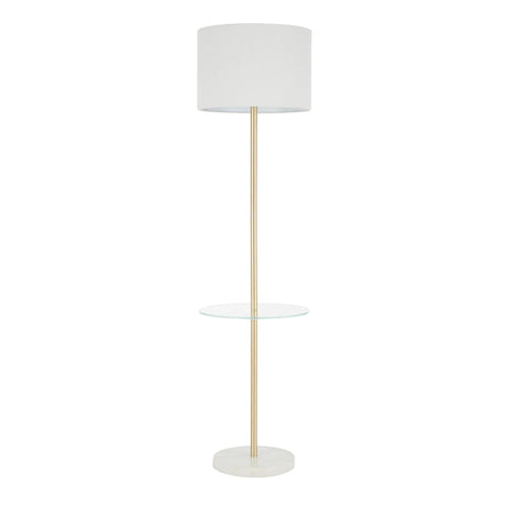 Chloe - Contemporary Shelf Floor Lamp - Clear / White - Furniture Home Direct
