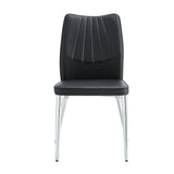 Dining Chairs with PU Upholstery and Metal Legs Black - Furniture Home Direct
