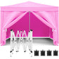 10'X10' Folding Canopy With 4 Removable Sidewalls Outdoor Event Shelter UPF 50+ Gazebo Portable Tents For Parties Beach Camping Wedding Ez Pop Up Canopy 4 Pieces Weight Bag + Carry Bag - Furniture Home Direct