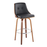 Gianna - Mid Century Modern Fixed Height Barstool With Swivel With Round Footrest (Set of 2) - Furniture Home Direct