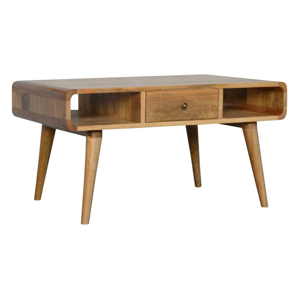 Curved Coffee Table - Oak - Furniture Home Direct