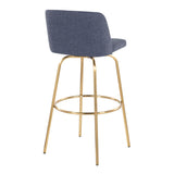 Toriano - Contemporary Fixed Height Barstool With Swivel With Round Footrest (Set of 2) - Furniture Home Direct