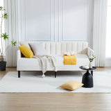 Elena - Boucle Upholstered Daybed, Ribbed Tufted Backrest - Furniture Home Direct