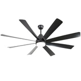 Large Ceiling Fans With Lights And Remote Control 6 Wind Speed DC Motor For Living Room - Black - Furniture Home Direct