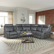 Home Theater Seating Manual Recliner With Cup Holder, Hide - Away Storage PU Reclining Sofa For Living Room, Home Theater - Furniture Home Direct