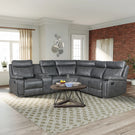 Home Theater Seating Manual Recliner With Cup Holder, Hide - Away Storage PU Reclining Sofa For Living Room, Home Theater - Furniture Home Direct