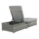 Outdoor Chaise Lounge Set With Cushions Patio Light Gray - Furniture Home Direct