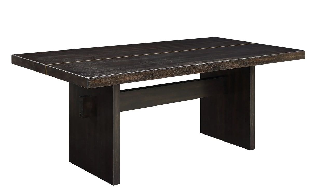 Jaramillo - 7 Pieces Dining Room Set - Gold / Rustic Espresso - Furniture Home Direct