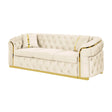 Button Tufted Couch With 2 Pillows, 3 Seater Luxury Chesterfield Sofa - Furniture Home Direct
