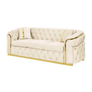 Button Tufted Couch With 2 Pillows, 3 Seater Luxury Chesterfield Sofa - Furniture Home Direct