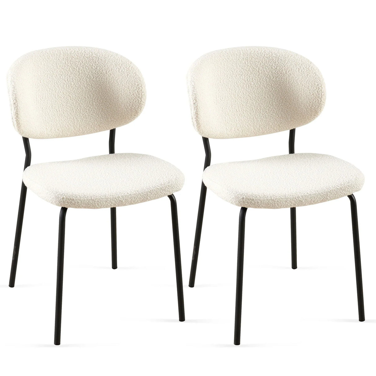 Boucle Dining Chairs, Dining Chairs With Metal Legs For Dining Room, Kitchen, Living Room - Furniture Home Direct