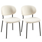 Boucle Dining Chairs, Dining Chairs With Metal Legs For Dining Room, Kitchen, Living Room - Furniture Home Direct