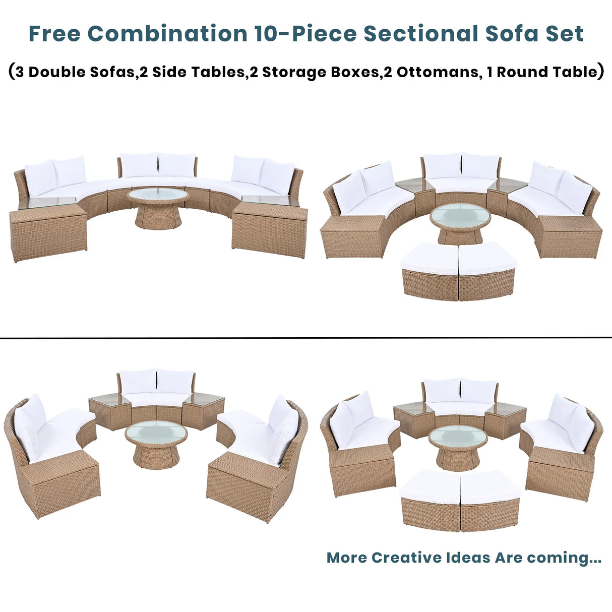 Semi-Circle Outdoor Sectional Set - Furniture Home Direct