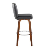 Henry - Contemporary Fixed Height Barstool With Swivel With Round Footrest (Set of 2) - Furniture Home Direct