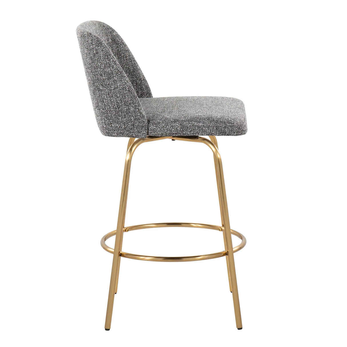 Toriano - Contemporary, Fixed Height Counter Stool With Swivel With Round Footrest (Set of 2) - Furniture Home Direct