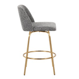 Toriano - Contemporary, Fixed Height Counter Stool With Swivel With Round Footrest (Set of 2) - Furniture Home Direct