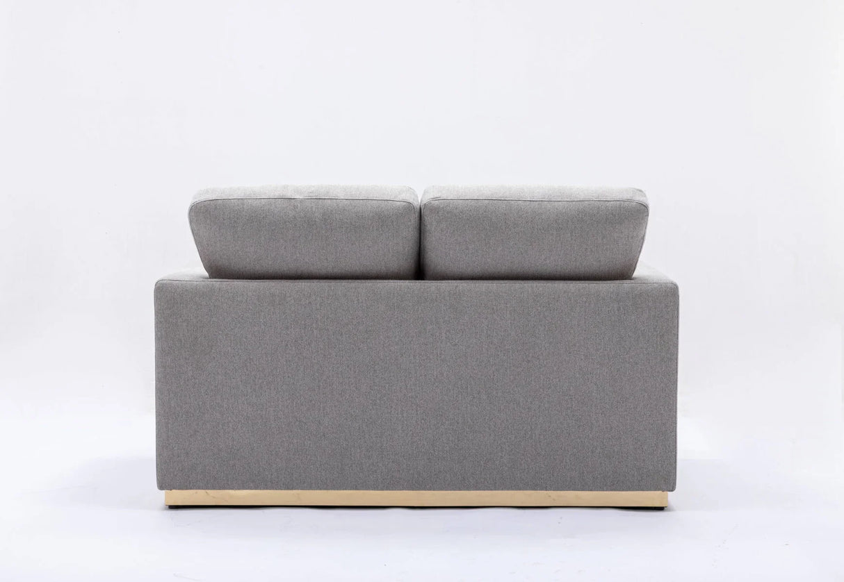 Valin - Linen Loveseat For Living Room - Gray - Furniture Home Direct